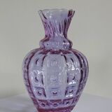 Empoli vase in Alexandrite glass, transitioning from blue to pink, large textured model from the years.