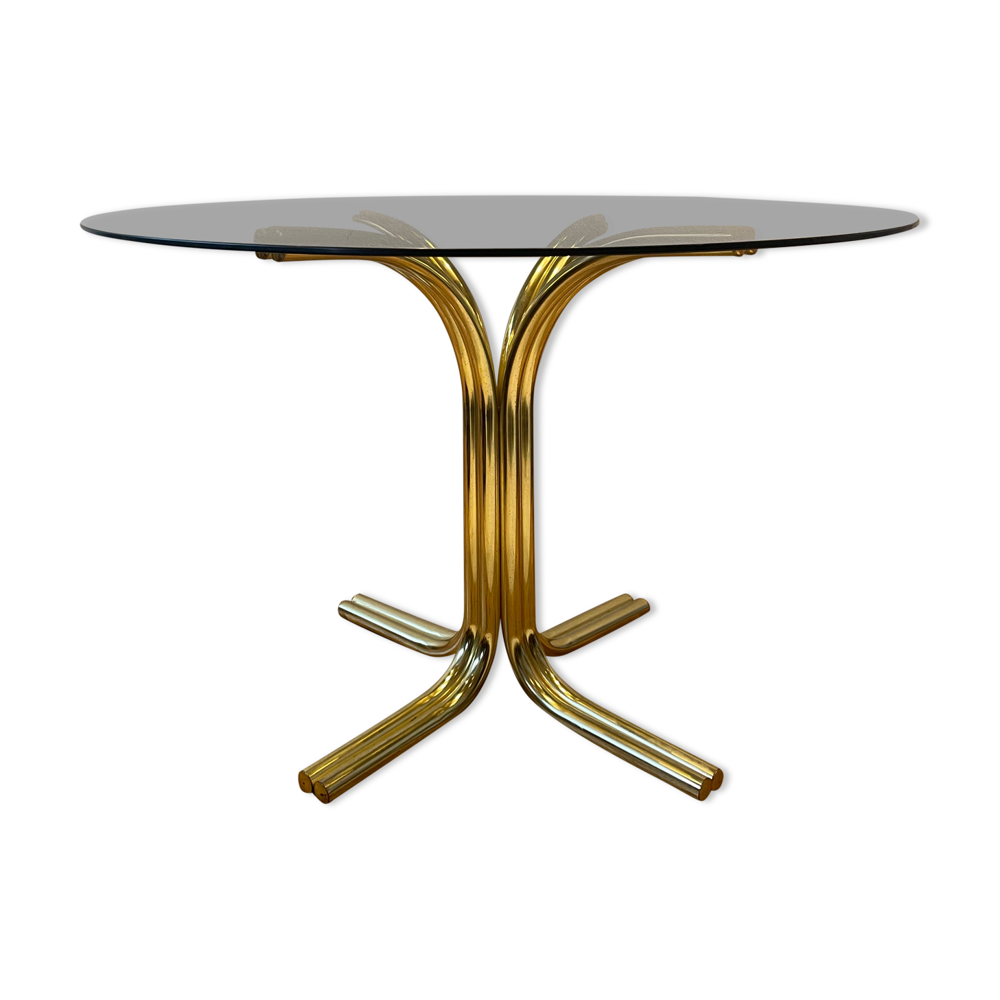 Table seventies pieds dorés