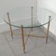 Table basse verre et métal doré