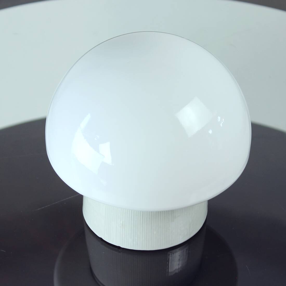 Mid Century Ceiling Or Wall Lamp In Ceramic & White Opaline Glass, Czechosl