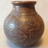 Ceramic vase with incised decoration West Africa circa 1935
