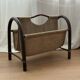 Vintage Rattan & Jute Magazine Rack | Bohemian Mid-Century Style | 197