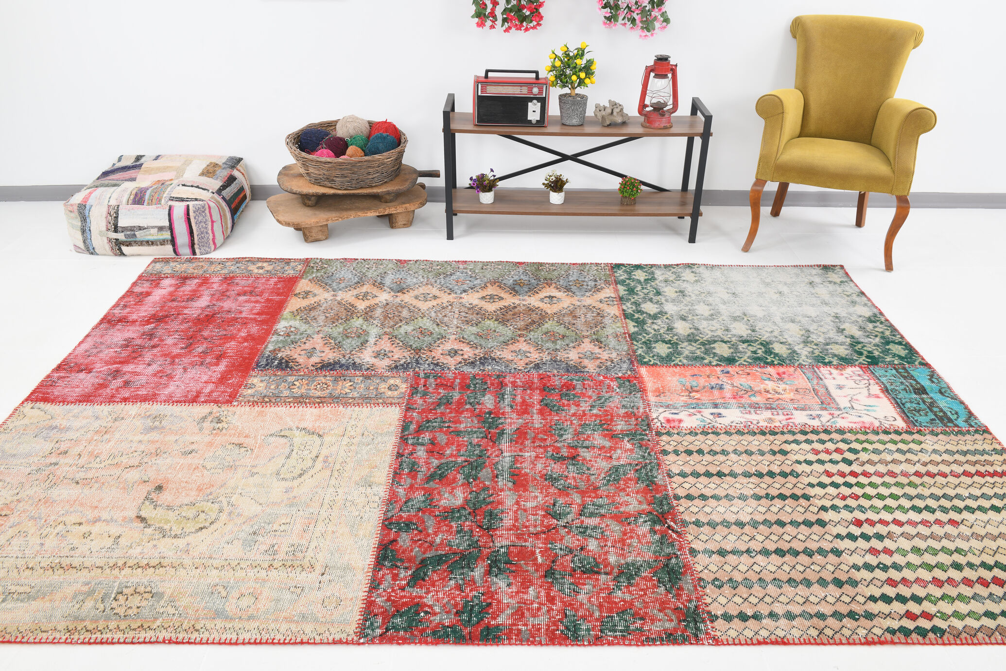 Distressed turkish rug 302x215cm