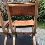 Set of 4 vintage brutalist chairs by Bram Sprij, Netherlands 1960s. in beech.
