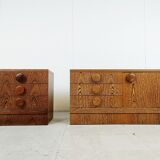 Set of brutalist cabinets, 1970s