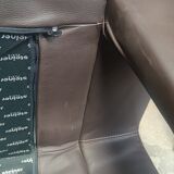 Dark brown leather armchair from steiner by designer pascal daveluy model ranelagh