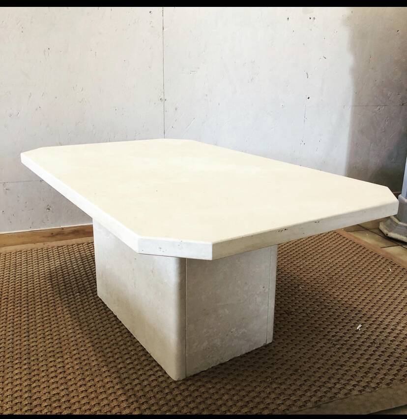 Travertine coffee table