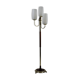 Brass & Teak Three-Light Candelabra Floor Lamp — Scandinavia, 1940s/1950s