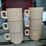 Lot 6 cups espresso in stoneware