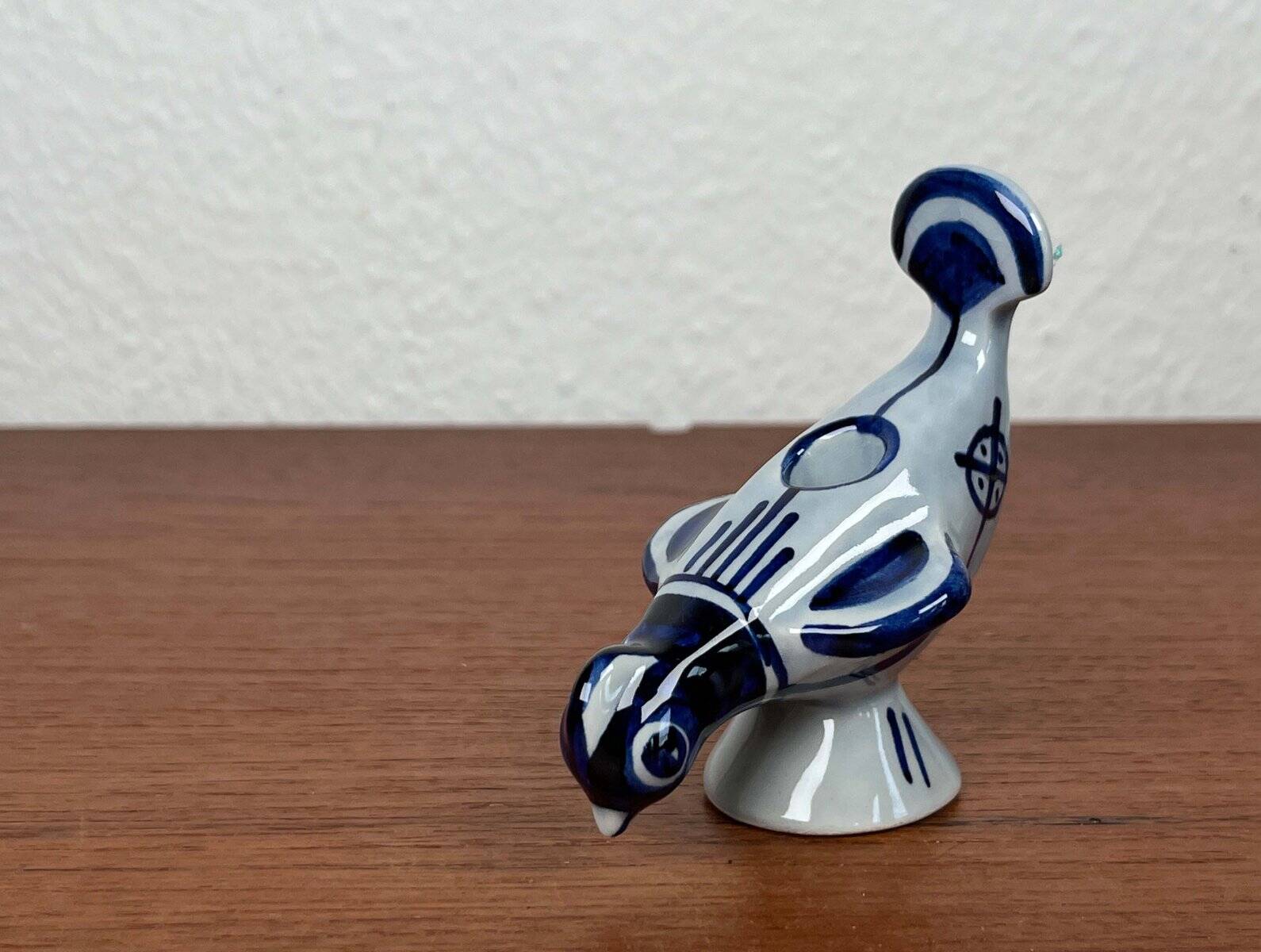 Ceramic bird candlestick from the Danish mid-century studio of Søholm, 1960s.