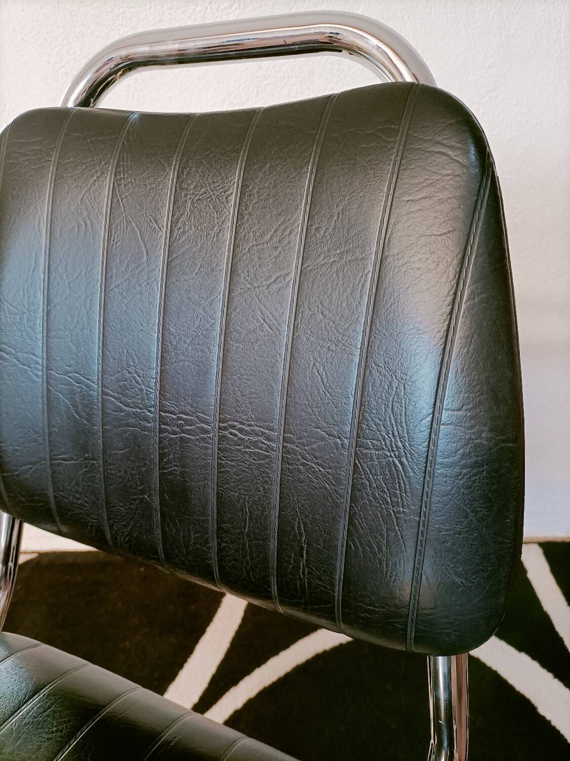 Seventies leatherette cantilever chair