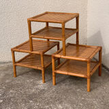 Vintage rattan side table 1960