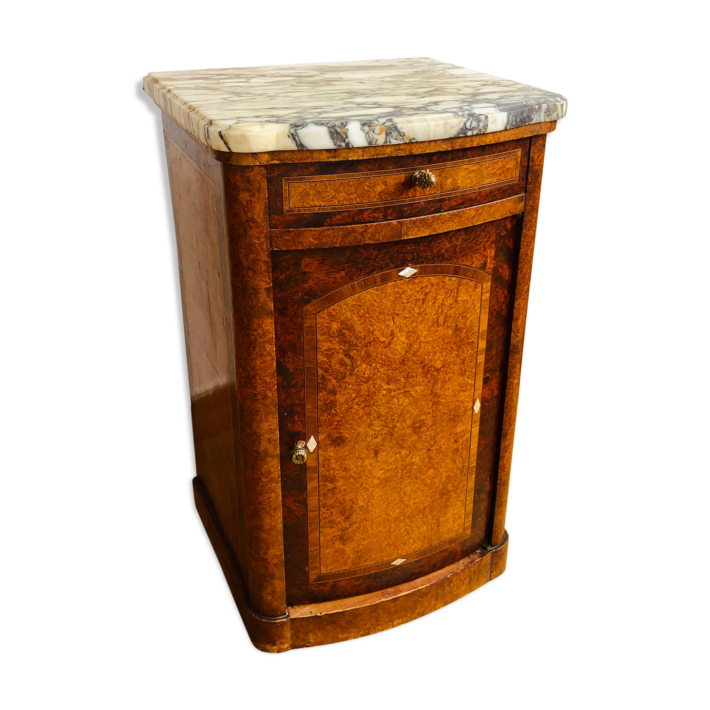 Marquetry bedside table