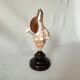 Shell Fasciolaria Trapezium on blackened turned wooden base old cabinet of curiosities