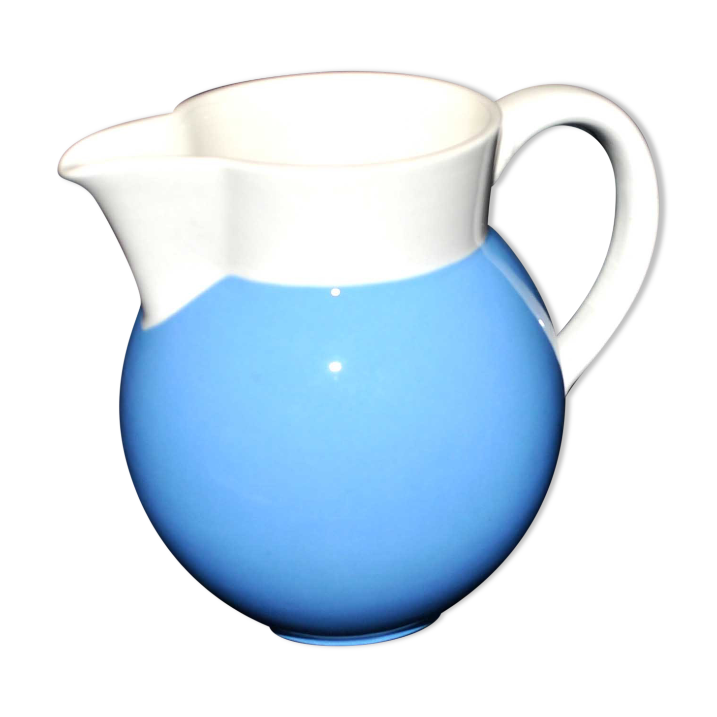 Pitcher vintage in earthenware from Villeroy & Boch Orléans blue decor 1950