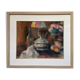 Still life with lamp, signed pastel
