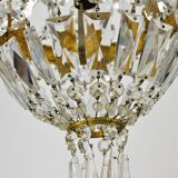 Chandelier vintage brass and glass grapevine