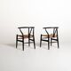 Ensemble de 2 chaises "Wishbone Chair" "CH24" par Hans J. Wegner, 1950