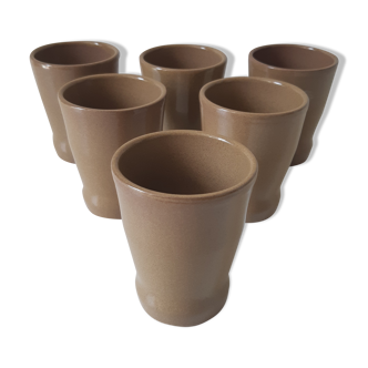 Lot de 6 tasses en grès vintage