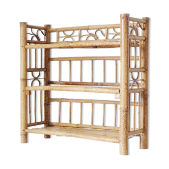 Vintage bamboo wall shelf
