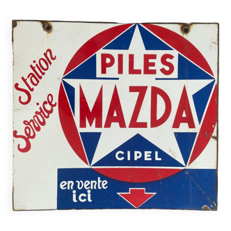 Old Enamel Sign Service Station 2 Sides 45x41cm Enamel Sign Emailschild