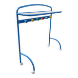 School shelf and hooks on wheels