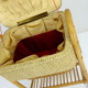1950s mid century bamboo rattan wicker sewing box or knitting basket