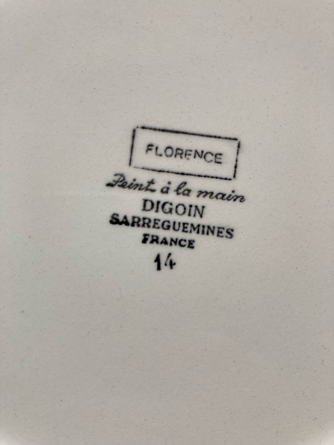 Colorful dessert plates Digoin Sarreguemines Florence