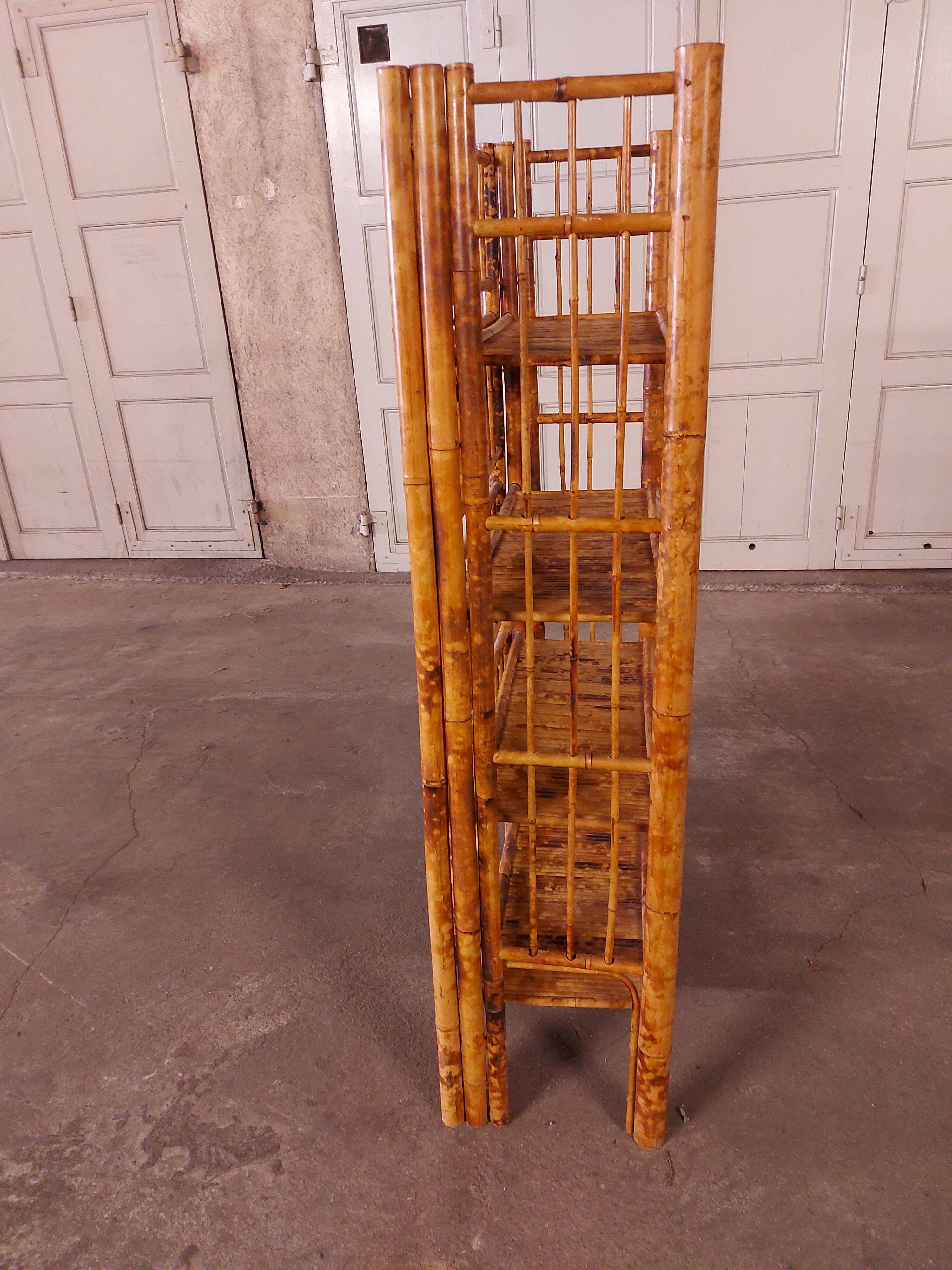 Vintage folding bamboo shelf