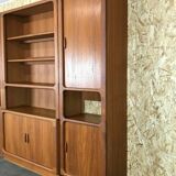 70s Dyrlund teak shelf wall unit Danish Modern Design Denmark