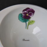6 CUPS and undercups in NBD Limonges porcelain, hand illuminated, floral patterns