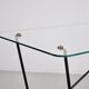 Table basse verre et acier années 50' forme libre