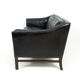 Vintage Danish Black Leather 2-Seater Sofa from Grant Mobelfabrik