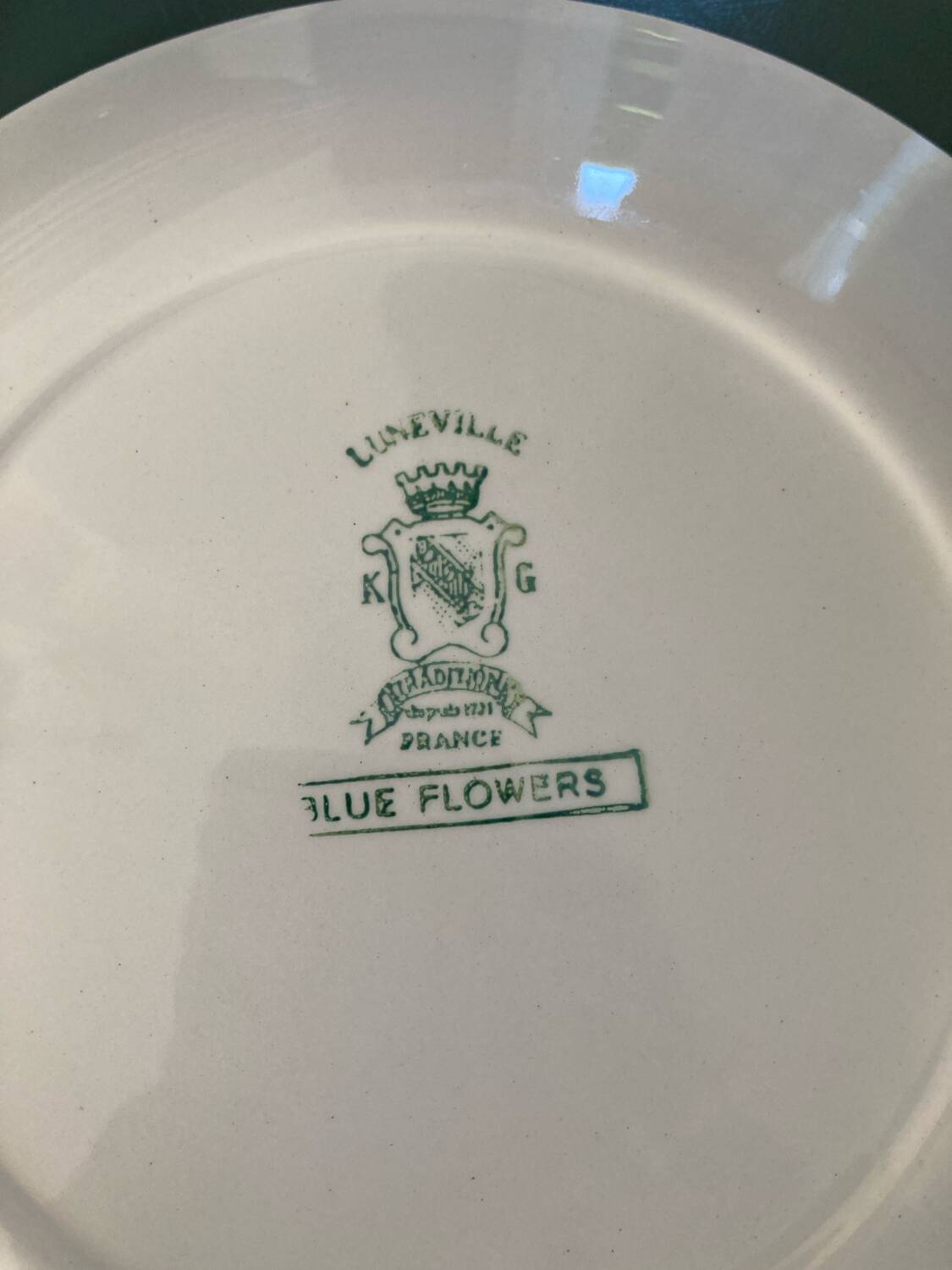 Assiettes à dessert en faïence de Luneville Blue Flowers