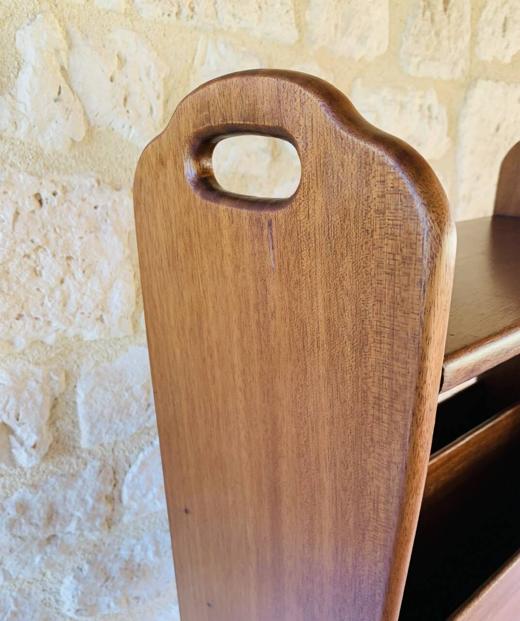 Vintage side table with magazine rack, 1960s