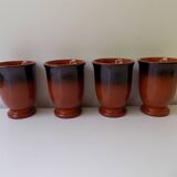 4 vintage stoneware cups (10cm)