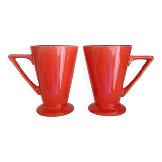 Lot de 2 mugs, années 80