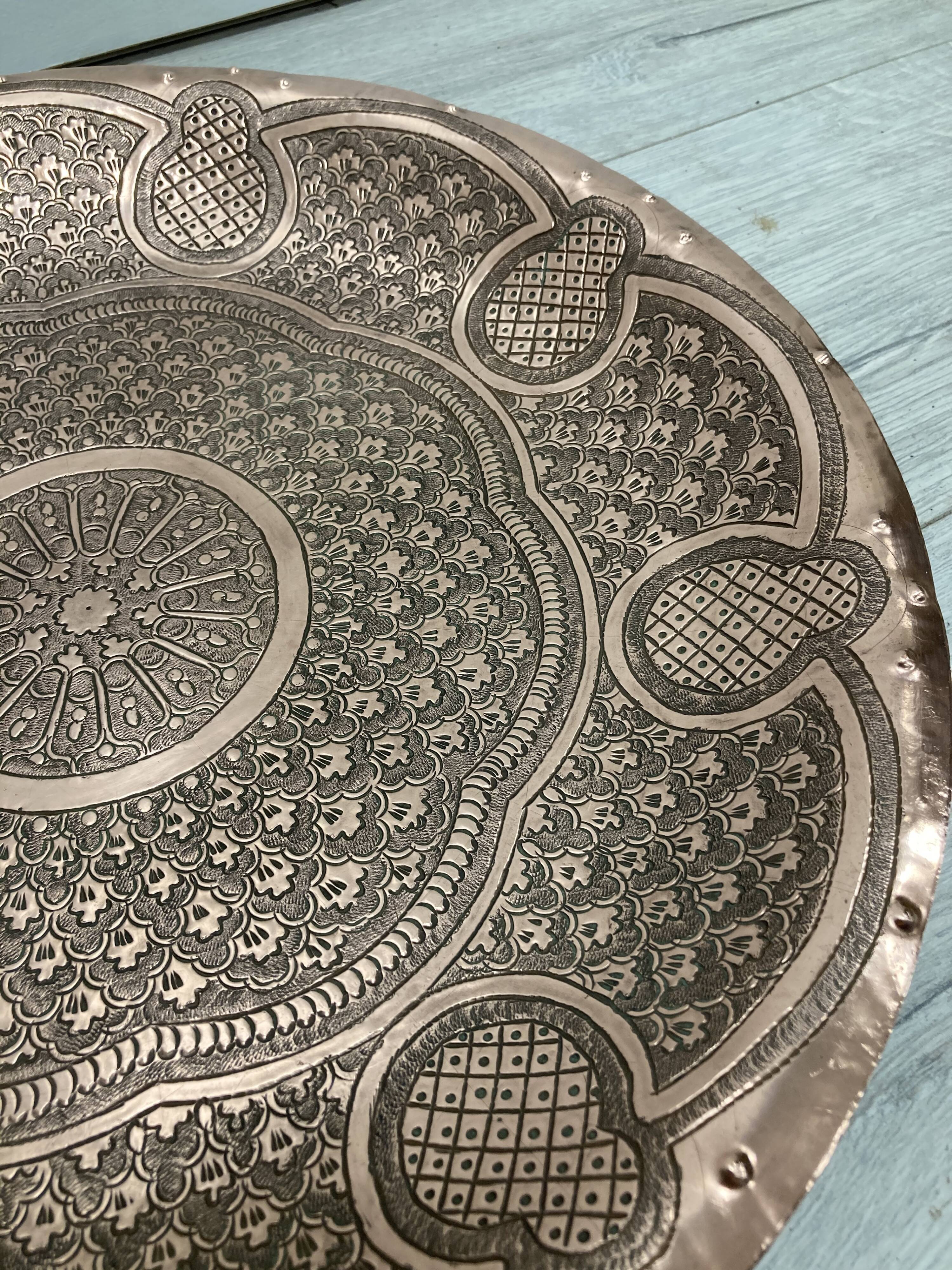 Copper oriental tray