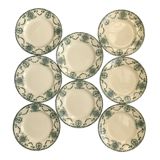 Series of 8 old flat plates Terre de Fer