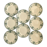 Series of 8 old flat plates Terre de Fer