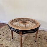 Table basse ronde cannée
