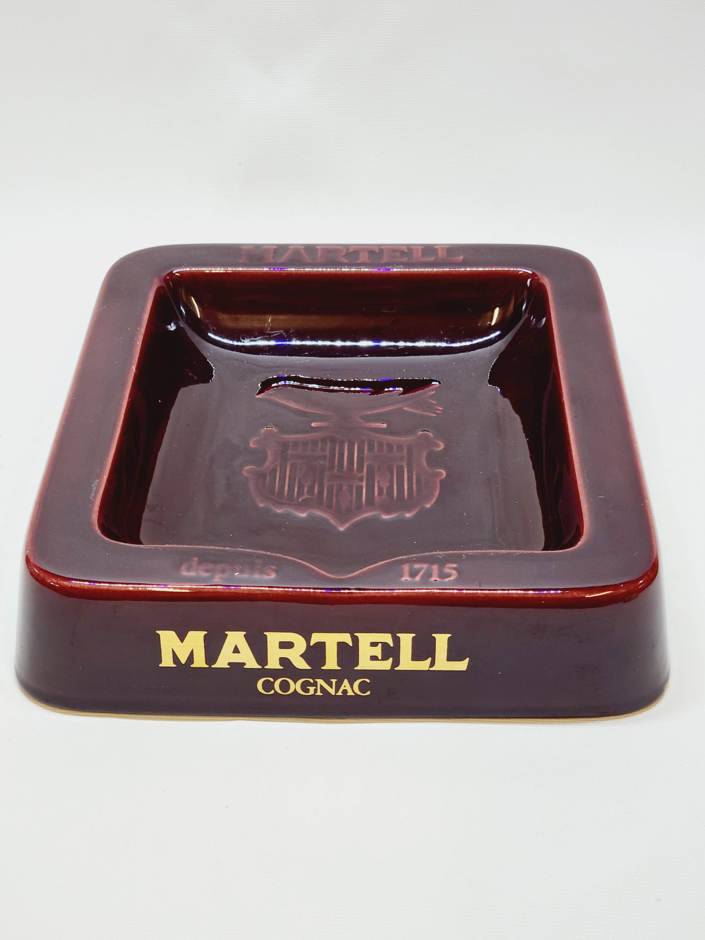 Imposing ceramic advertising ashtray Martell Cognac