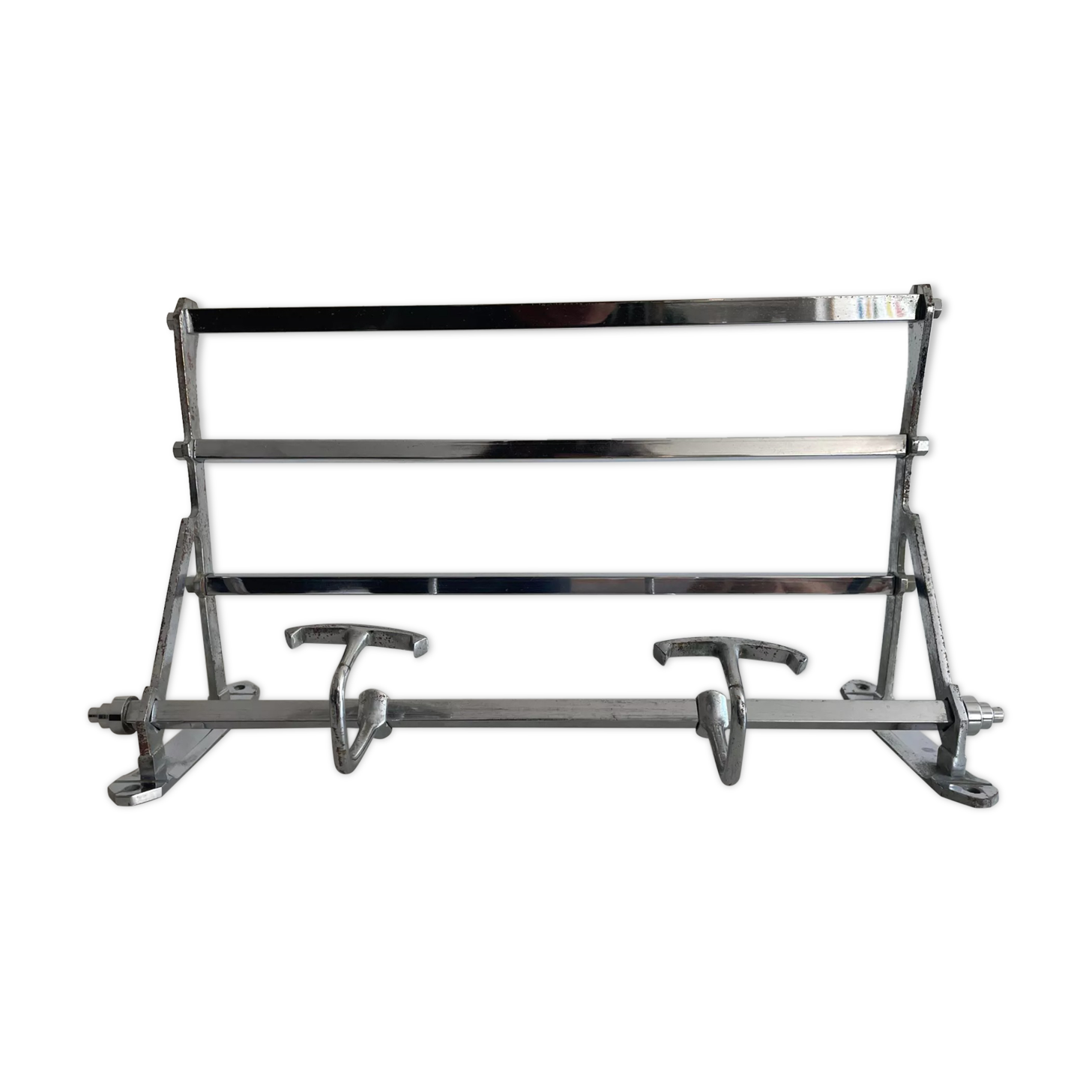 Vintage coat rack, chromed metal, art deco