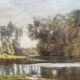 Table "View of the Armançon" HSP by Maurice Auguste Cabuezl (born 1878) - frame