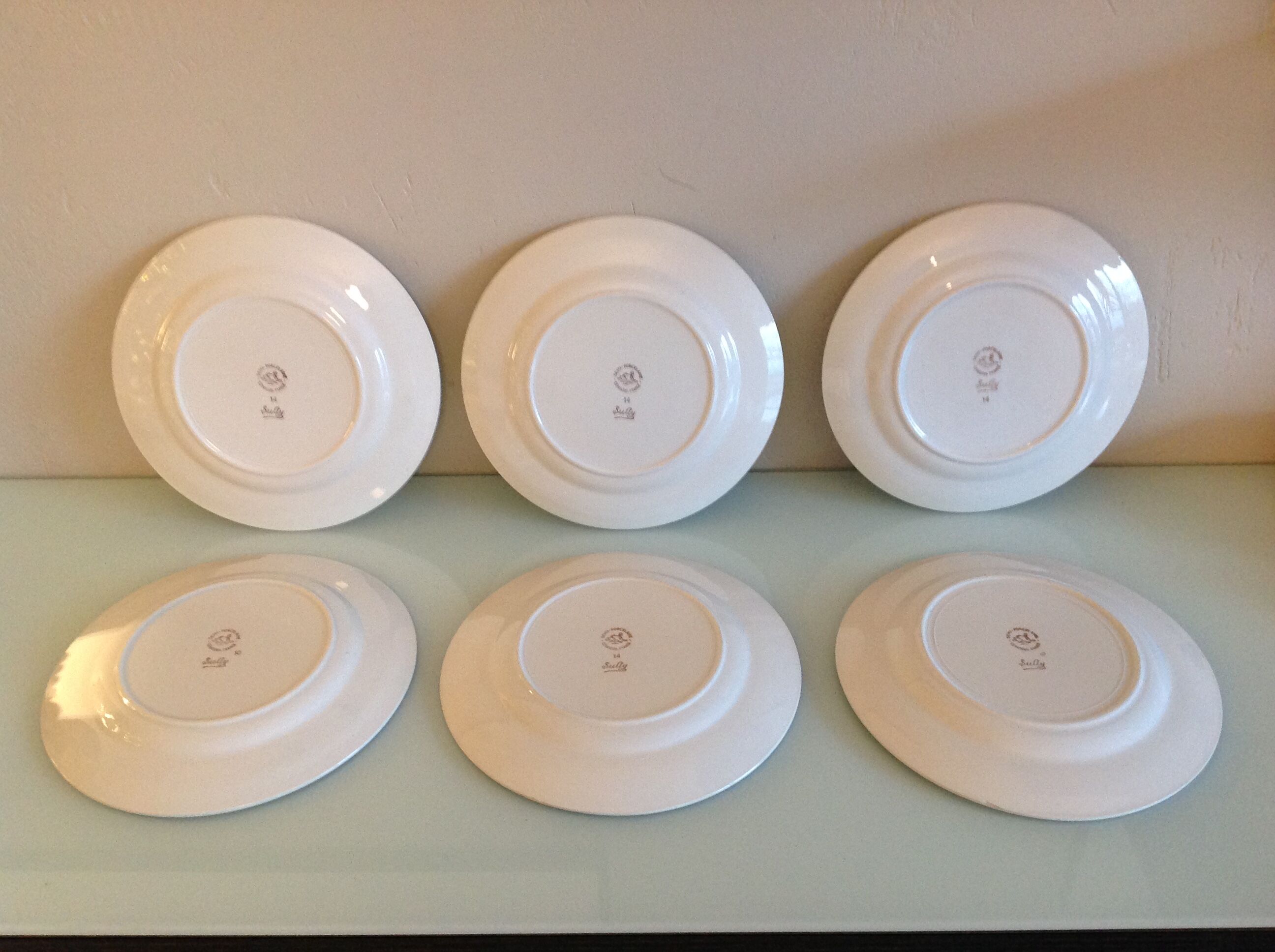 Six flat plates decor Sully by Ceranord/ vintage 50/60s