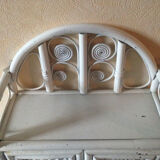 White rattan wall shelf
