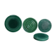 Set of 4 coasters in glass in green earthenware