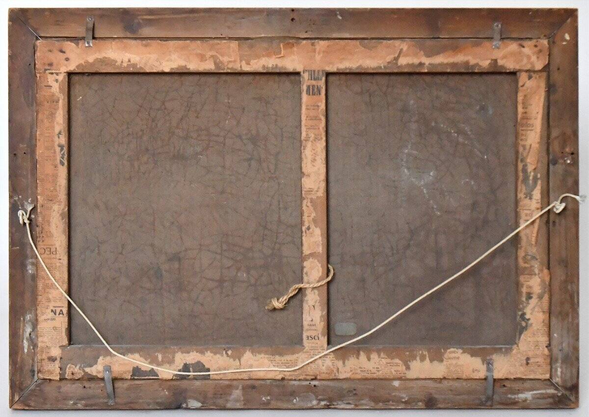 Oil on canvas House by the river