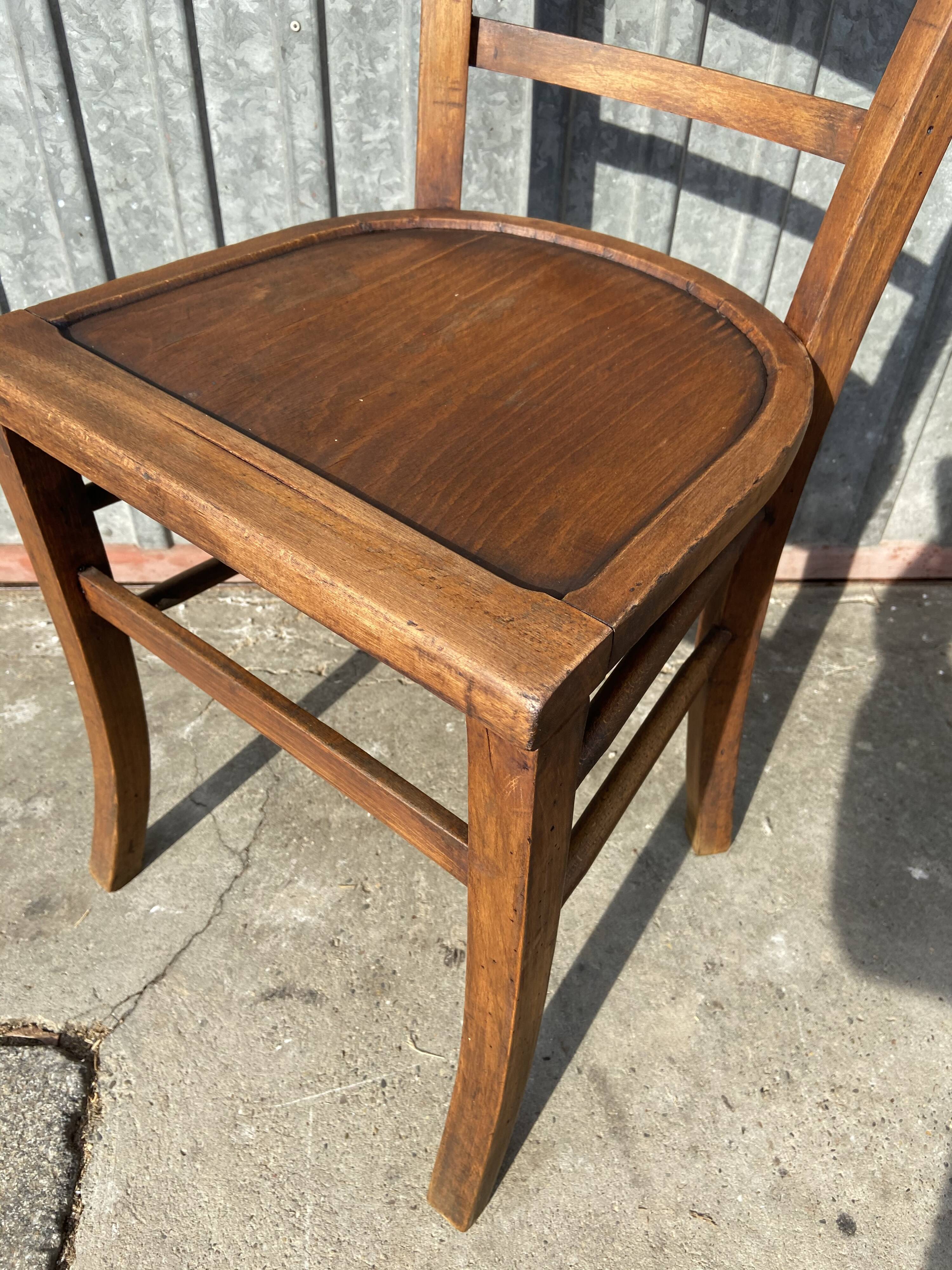Pair of mismatched bistro chair
