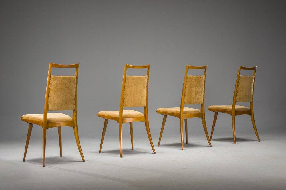 Mid-century modern dining chairs attributed to Ernst Martin Dettinger for Lucas Schnaidt, 1950s, set of 4